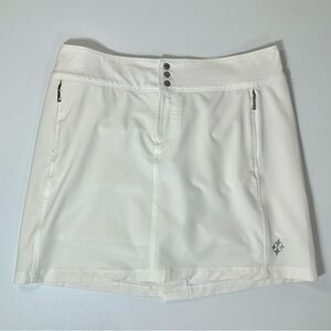 JoFit White Golf Tennis Skorts Performance Skirt Size 10 Zipper Pocket
